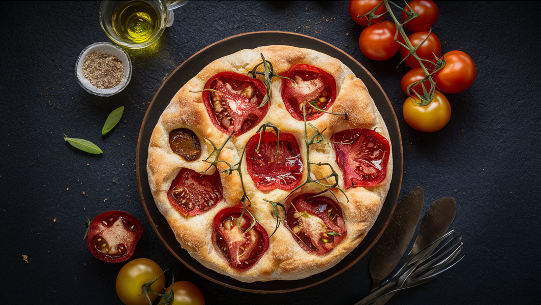 Focaccia con tomate y AOVE